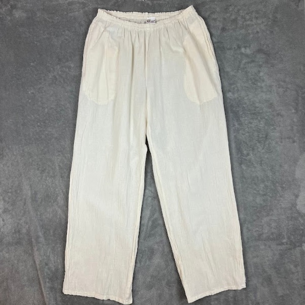 Oh My Gauze Pull On Pants Womens 2 L/XL Lightweight Beachy Boho Lagenlook